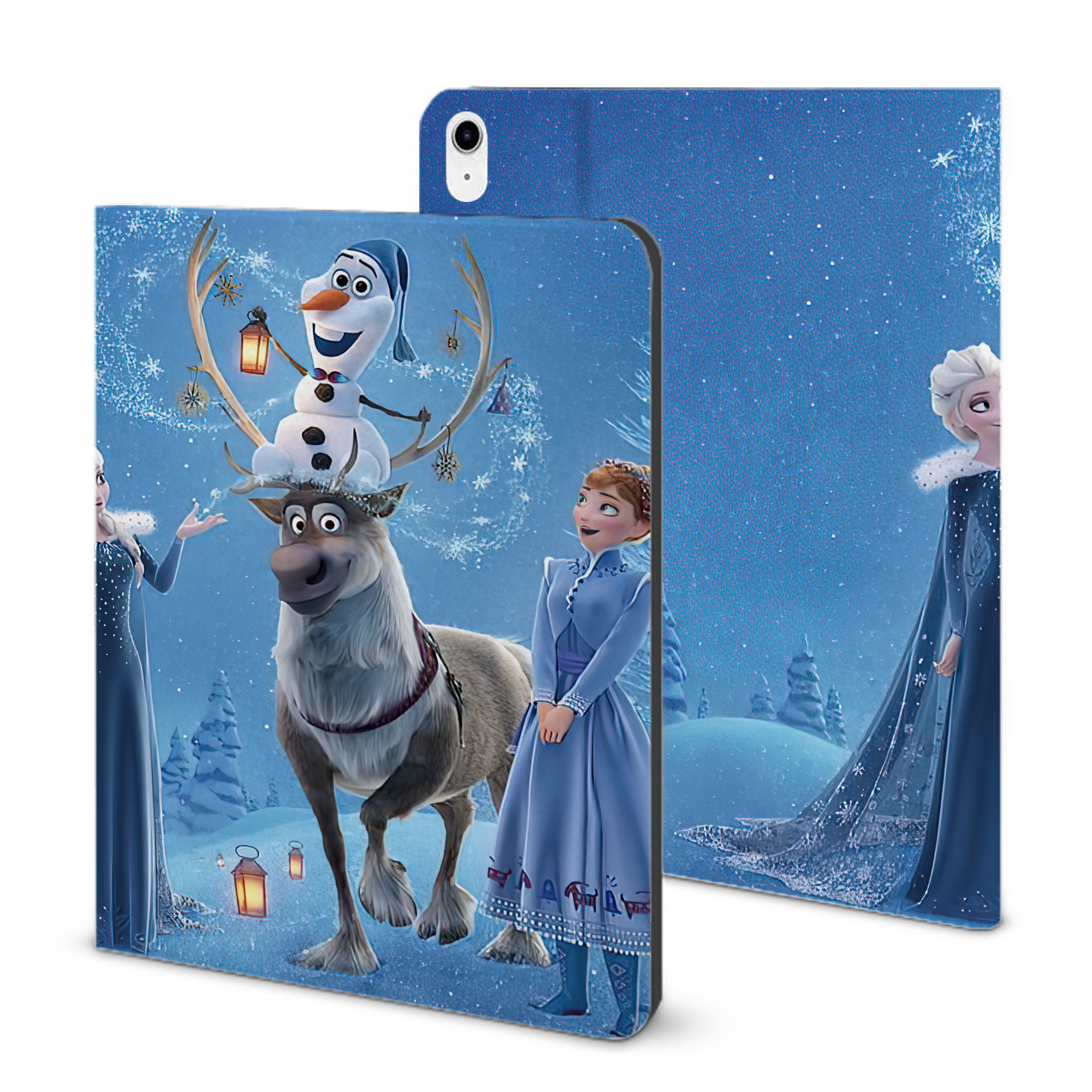 （画像用） アナと雪の女王 アンナ エルサ Frozen Anna Elsa IPad ケース ブック型 PUレザー TPU 耐衝撃 軽量 薄型 ペン収納なし 全面保護 IPad 各モデル対応